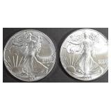 (2) 2023 AMERICAN SILVER EAGLES