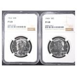 (2) 1964 PROOF KENNEDY HALF DOLLAR NGC PF68