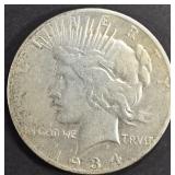 1934-S PEACE DOLLAR VF