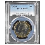 1989-P KENNEDY HALF DOLLAR PCGS MS66 1989-P KENNEDY HALF DOLLAR PCGS MS66