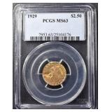 1929 $2.5 GOLD INDIAN PCGS MS-63