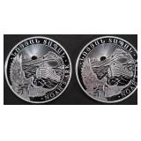 (2) 1 OZ .999 SILV 2023 ARMENIAN NOAHS ARK ROUNDS