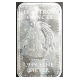 (1) 5 OZ .999 SILVER AZTEC BAR (1) 5 OZ .999 SILVER AZTEC BAR