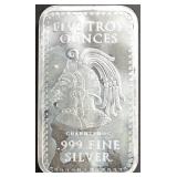 (1) 5 OZ .999 SILVER AZTEC BAR