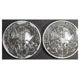 (2) 1 OZ .999 SILVER AUSTRIAN PHILHARMONIC ROUNDS