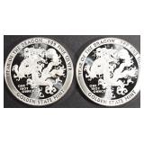 (2) 1 OZ .999 SILVER YEAR OF THE DRAGON ROUNDS (2) 1 OZ .999 SILVER YEAR OF THE DRAGON ROUNDS