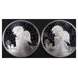 (2) 1 OZ .999 SILVER 2023 ANGEL ROUNDS