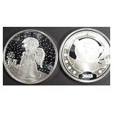 (2) 1 OZ .999 SILV 2023 ANGEL & BABYS 1ST ROUNDS