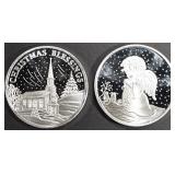 (2) 1 OZ .999 SILV 2023 XMAS BLESS & ANGEL ROUNDS