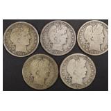 COLLECTORS LOT BARBER HALF DOLLARS