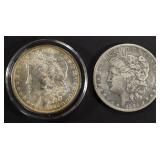 1884 XF & 1885-O AU MORGAN DOLLARS 1884 XF & 1885-O AU MORGAN DOLLARS