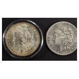 1884 XF & 1885-O AU MORGAN DOLLARS