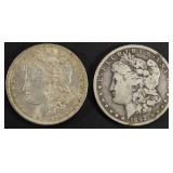 1890 AU & 1892-O VF MORGAN DOLLARS 1890 AU & 1892-O VF MORGAN DOLLARS