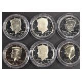 (6) MIXED DATES PROOF KENNEDY HALF DOLLARS (6) MIXED DATES PROOF KENNEDY HALF DOLLARS