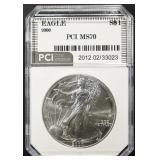 2000 AMERICAN SILVER EAGLE PCI PERFECT GEM BU 2000 AMERICAN SILVER EAGLE PCI PERFECT GEM BU