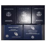 (1) 1998, (2) 00, (1) 11-12 PROOF ASE BOXES W/ COA