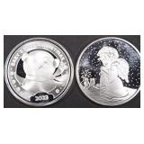 (2) 1 OZ .999 SILV 2023 ANGEL & BABYS 1ST ROUNDS