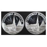 (2) 1 OZ .999 SILVER 2023 XMAS BLESSINGS ROUNDS