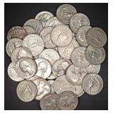 (40) 90% SILVER WASHINGTON QUARTERS