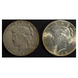 1924-S VF & 1925 BU PEACE DOLLARS