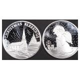 (2) 1 OZ .999 SILV 2023 XMAS BLESS & ANGEL ROUNDS