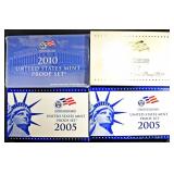 (2) 2005, 2007, 2010 US PROOF SETS