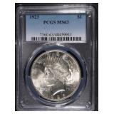 1923 PEACE DOLLAR PCGS MS63 1923 PEACE DOLLAR PCGS MS63