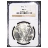 1923 PEACE DOLLAR NGC MS64