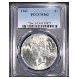 1923 PEACE DOLLAR PCGS MS63