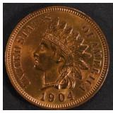 1904 INDIAN CENT CH/GEM BU RED