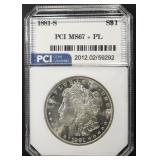 1881-S MORGAN DOLLAR PCI SUPERB GEM BU +PL