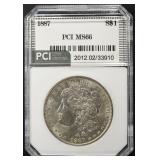 1887 MORGAN DOLLAR PCI SUPERB GEM BU 1887 MORGAN DOLLAR PCI SUPERB GEM BU