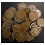 (50) MIXED DATES LARGE BRITISH PENNIES (50) MIXED DATES LARGE BRITISH PENNIES