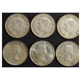 1950-1955 SILVER CANADIAN QUARTERS