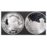 (2) 1 OZ .999 SILV 2023 XMAS SLED&BABYS 1ST ROUNDS (2) 1 OZ .999 SILV 2023 XMAS SLED&BABYS 1ST ROUNDS