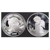 (2) 1 OZ .999 SILV 2023 ANGEL & BABYS 1ST ROUNDS