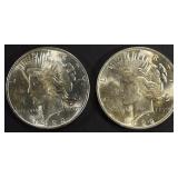 (2) 1922 PEACE DOLLARS CH BU