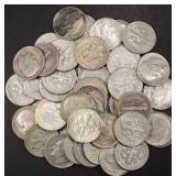 (49) 90% SILVER MERCURY & ROOSEVELT DIMES