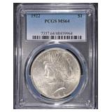 1922 PEACE DOLLAR PCGS MS64