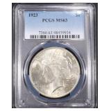 1923 PEACE DOLLAR PCGS MS63