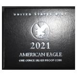 2021-W PROOF AMERICAN SILVER EAGLE OGP