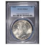 1923 PEACE DOLLAR PCGS MS64