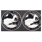 (2) 1 OZ .999 SILVER 2023 SOMALIAN ELEPHANT ROUNDS (2) 1 OZ .999 SILVER 2023 SOMALIAN ELEPHANT ROUNDS