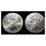 (2) 2019 AMERICAN SILVER EAGLES