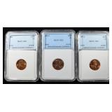 1959, 64-D, 73-D LINCOLN CENTS SUPERB GEM BU RED