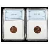 1961-D, 63-D LINCOLN CENTS SUPERB GEM BU RED