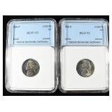 1989-P, 92-D JEFFERSON NICKELS SUPERB GEM BU FS