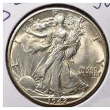 1942-D WALKING LIBERTY HALF DOLLAR CH BU