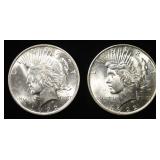 (2) 1922 PEACE DOLLARS CH BU