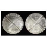 (2) 1 OZ .999 BREAKABLE  SILVER ROUNDS
